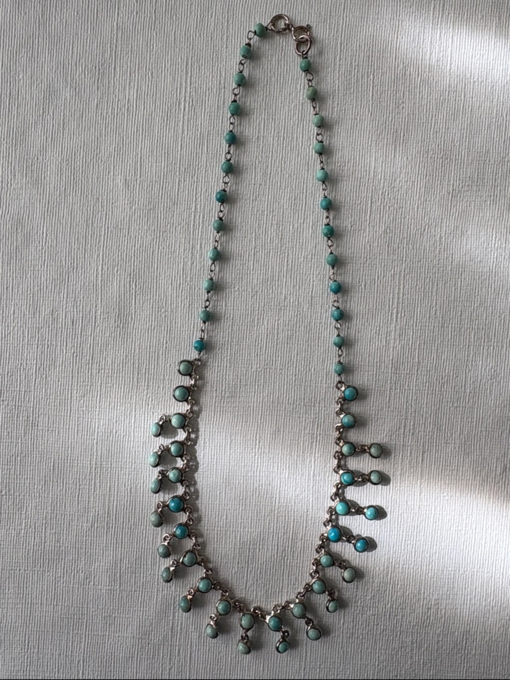 Turquoise Bead Drop Necklace and Earrings  - Women's Jewelry